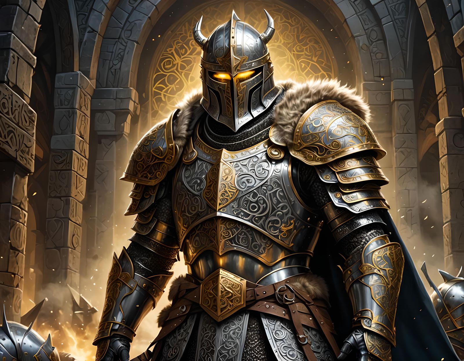 Norse Knight in Rune-Engraved Armor