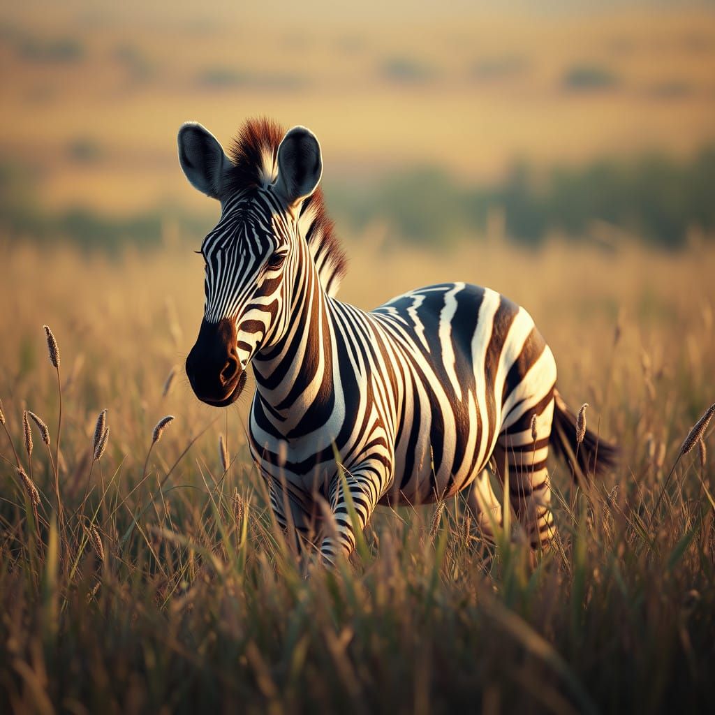 Vibrant Zebra in Lush Wilderness