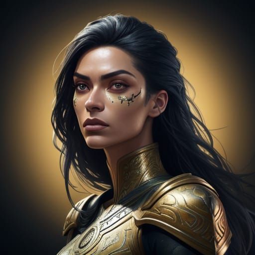 Tanja in Splash Art Style: Hyperrealistic Digital Painting