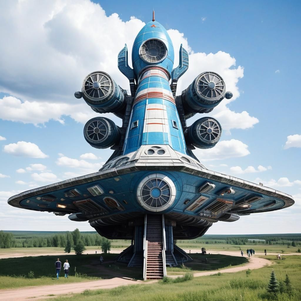 Vintage Russian Spaceship Illustration