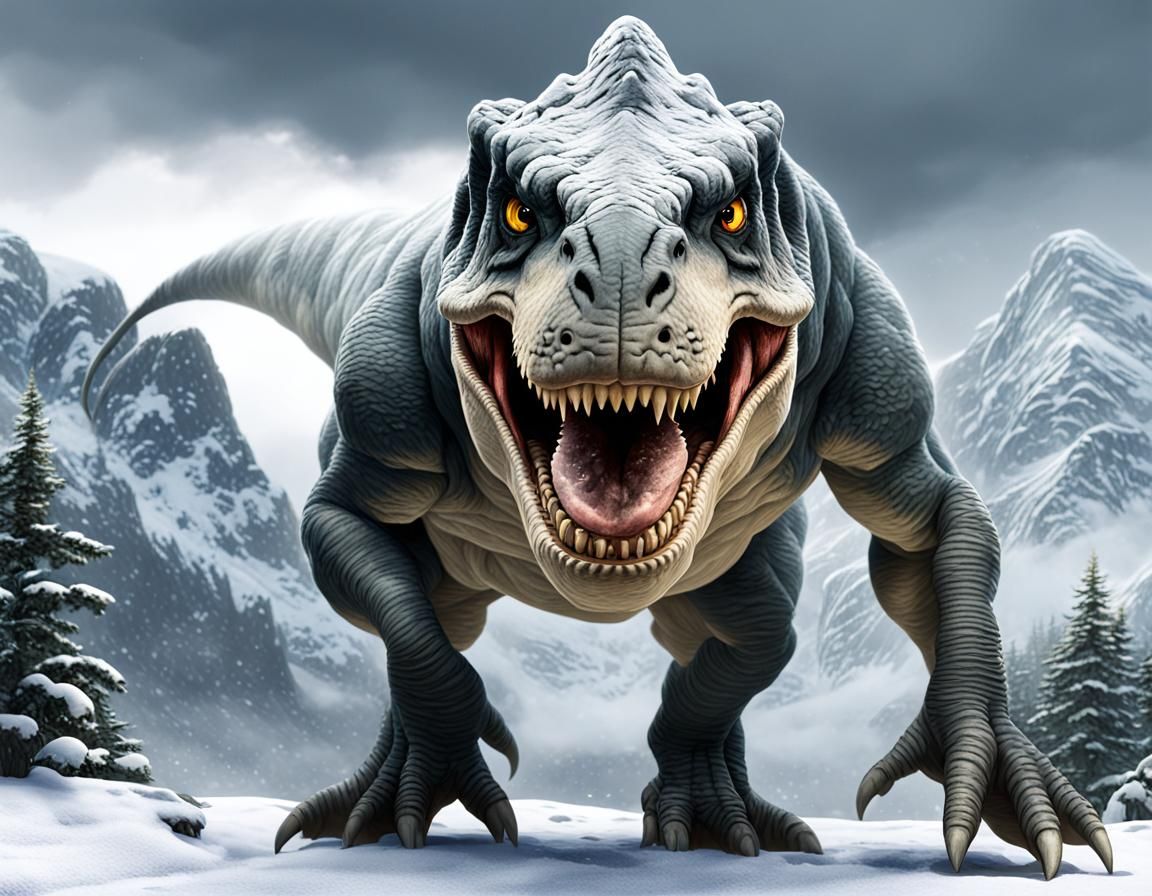 Adorable T-Rex in Gustave Doré Anime Style