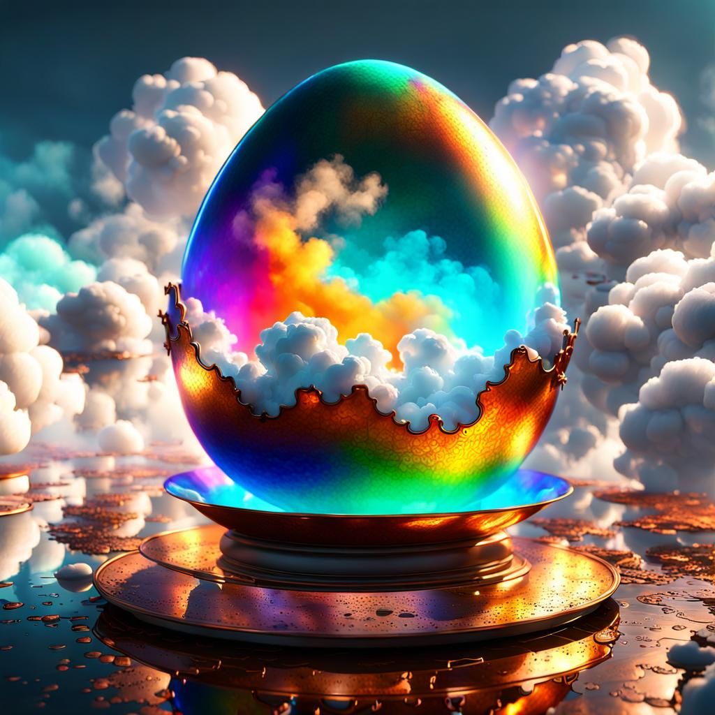 Levitating Egg Between Copper Plates with Rainbow Smoke