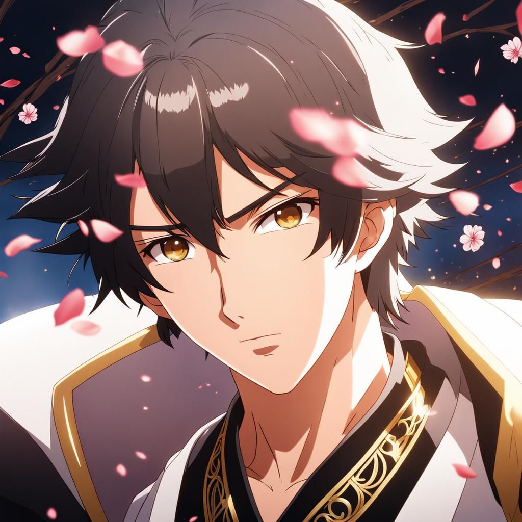 Elegant Anime Man in Ghibli Style