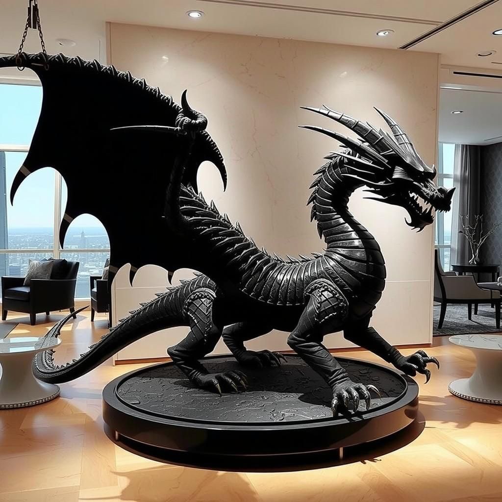 Dragon Sculpture Made of Recycled Tires