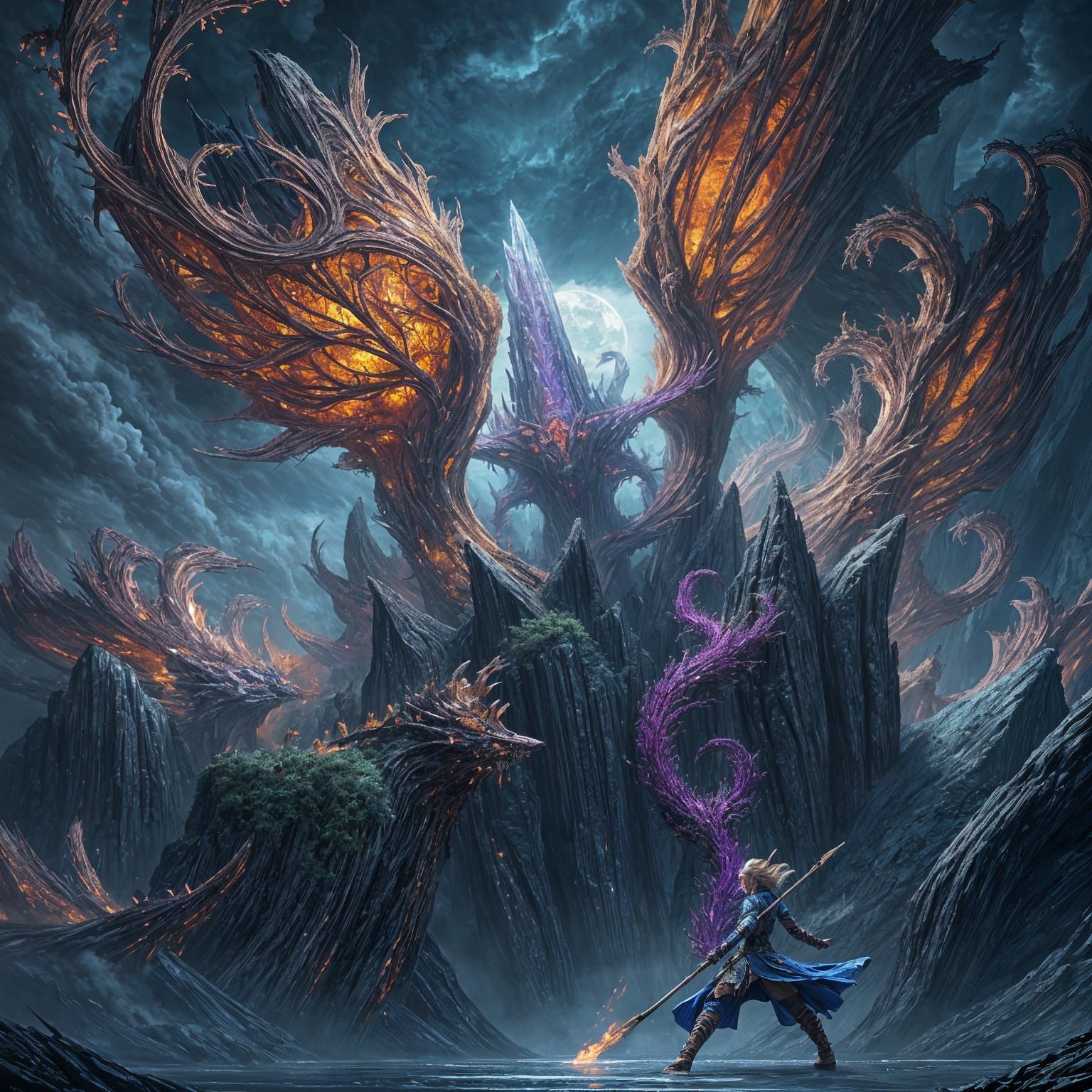 Fantastical Matte Painting in Deep Color, 8K