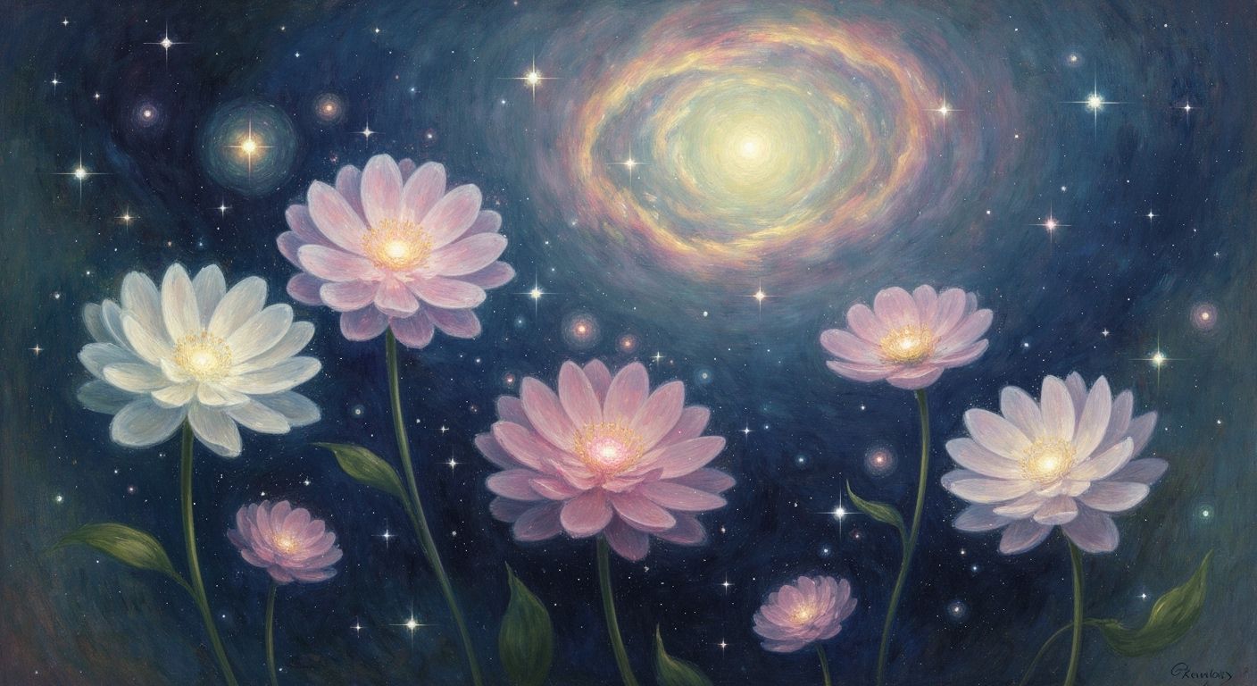 Ethereal Flower Nebulae as Impressionist Painting