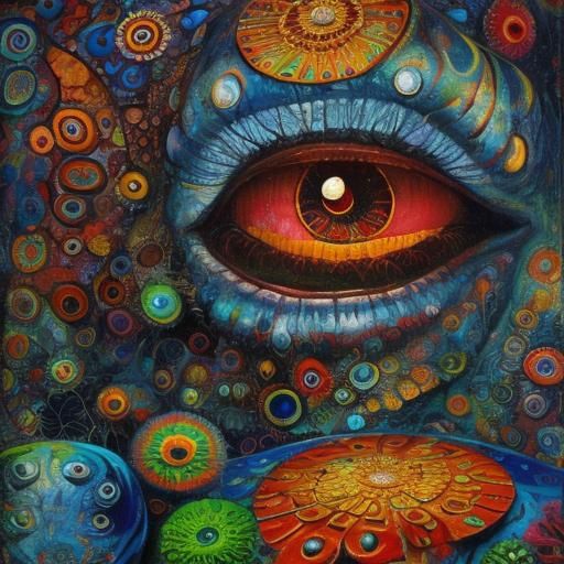 Angler Fish Oil Painting in Pop Surrealism Style