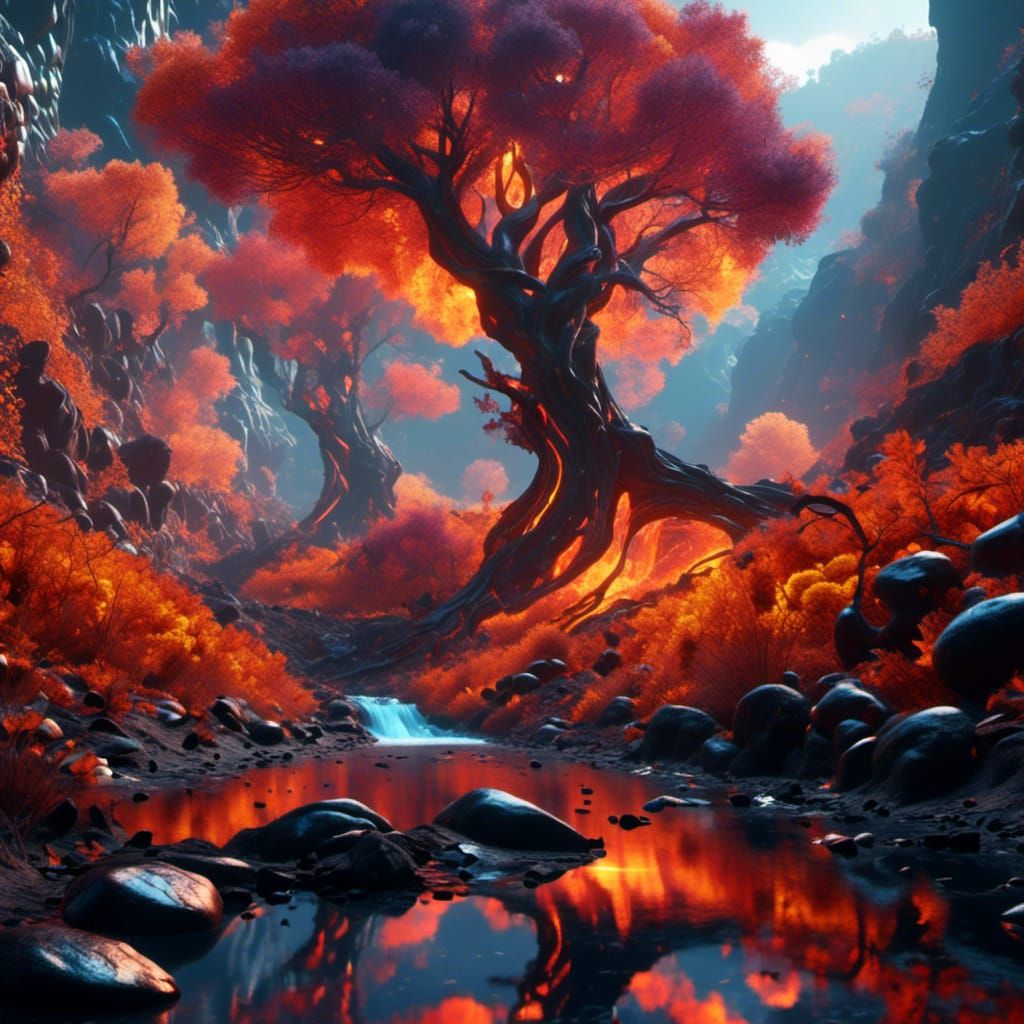 Dark Autumn Trees by Reflective River: 3D Game Cinematic