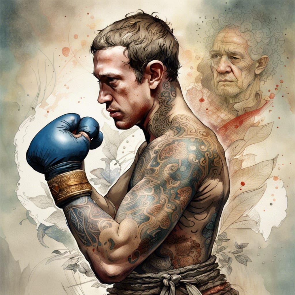 mark zuckerberg as a muay Thai fighter
