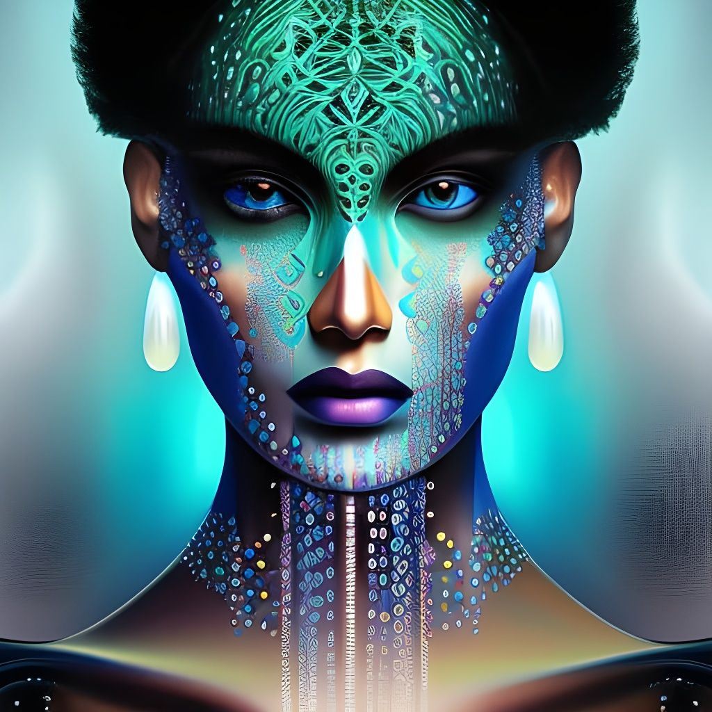 Luminescent Portrait in Klimt and Matisse Style