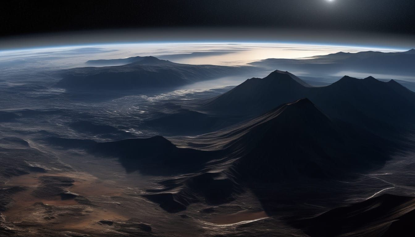 Barren Volcanic Planet in Intense Solar Radiation