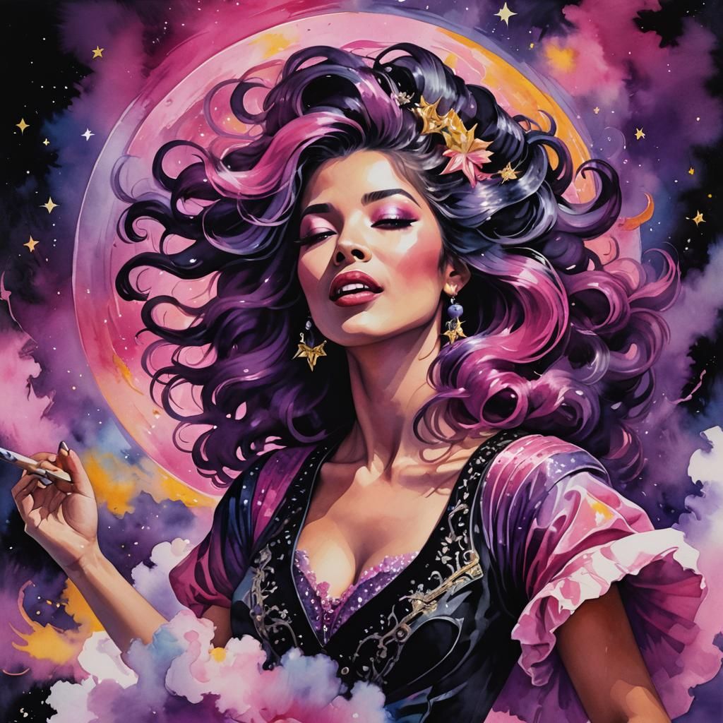 Baroque Pop Art Rock Star in a Black Hole