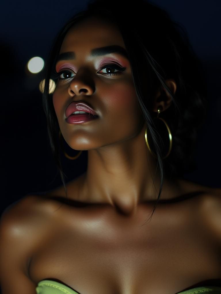 Glamorous Woman with Lashes in Noir Style