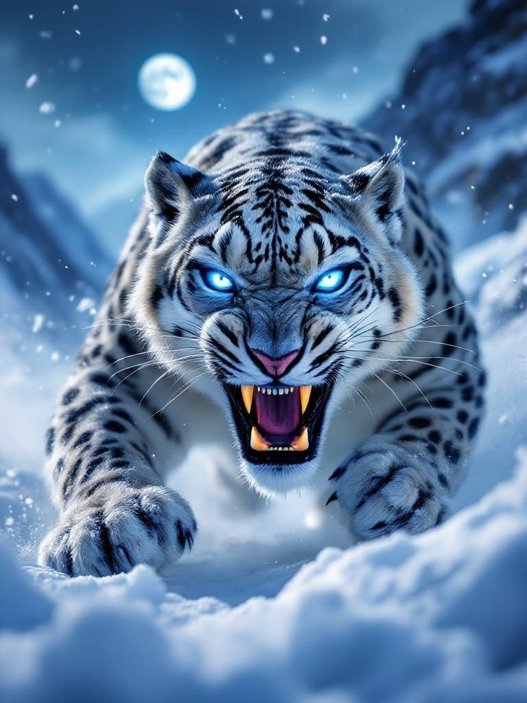 Snow Leopard Fury