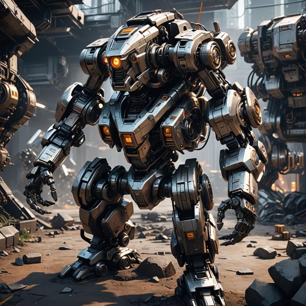 Futuristic Robots in Sci-Fi Cinematic Scene