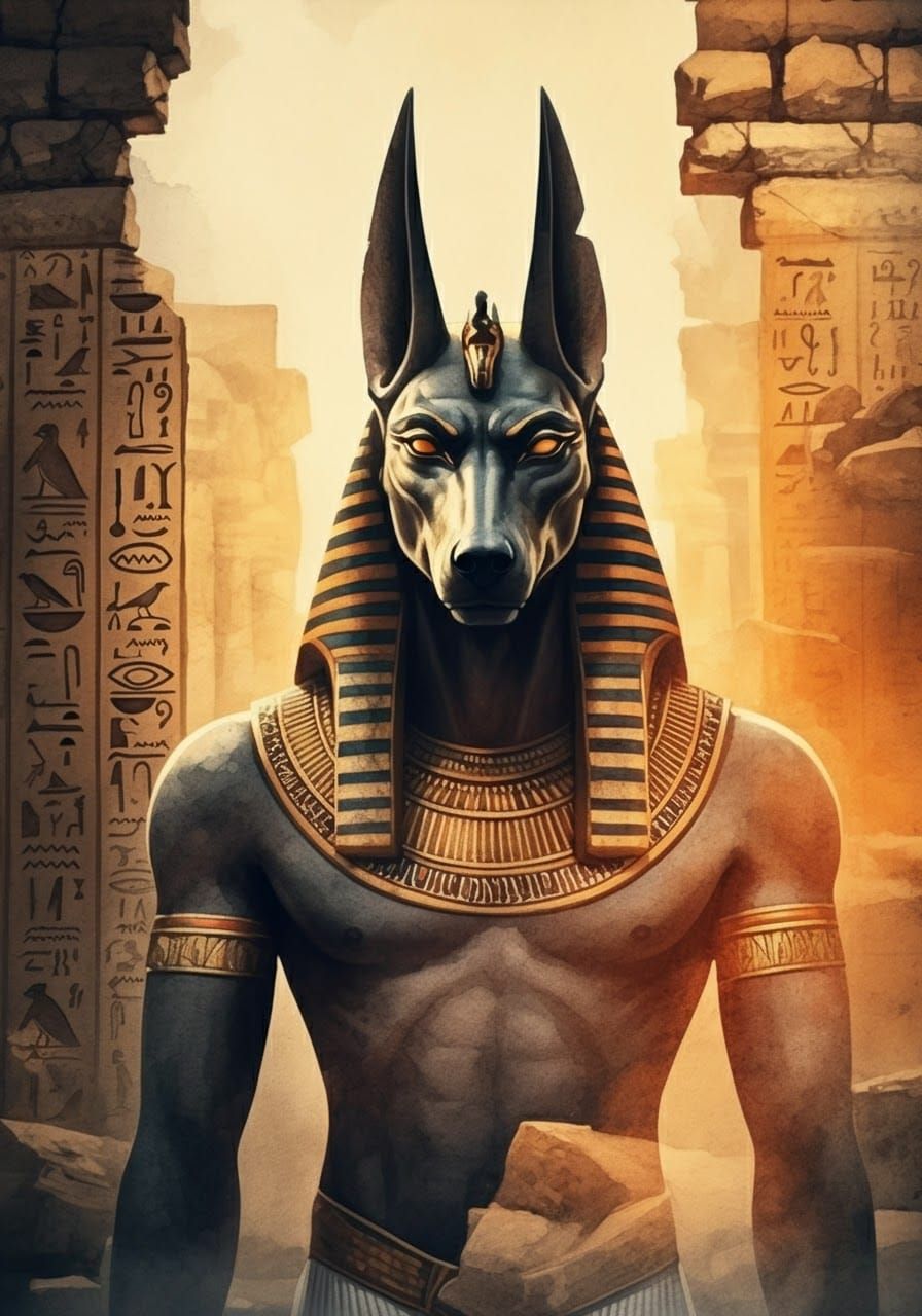 Anubis Appears in Ancient Temple Ruins