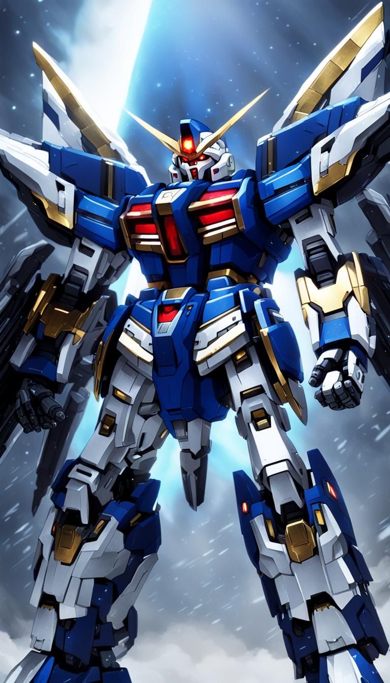 Imposing Dreadnought Kai Gundam in Midnight Blue Armor