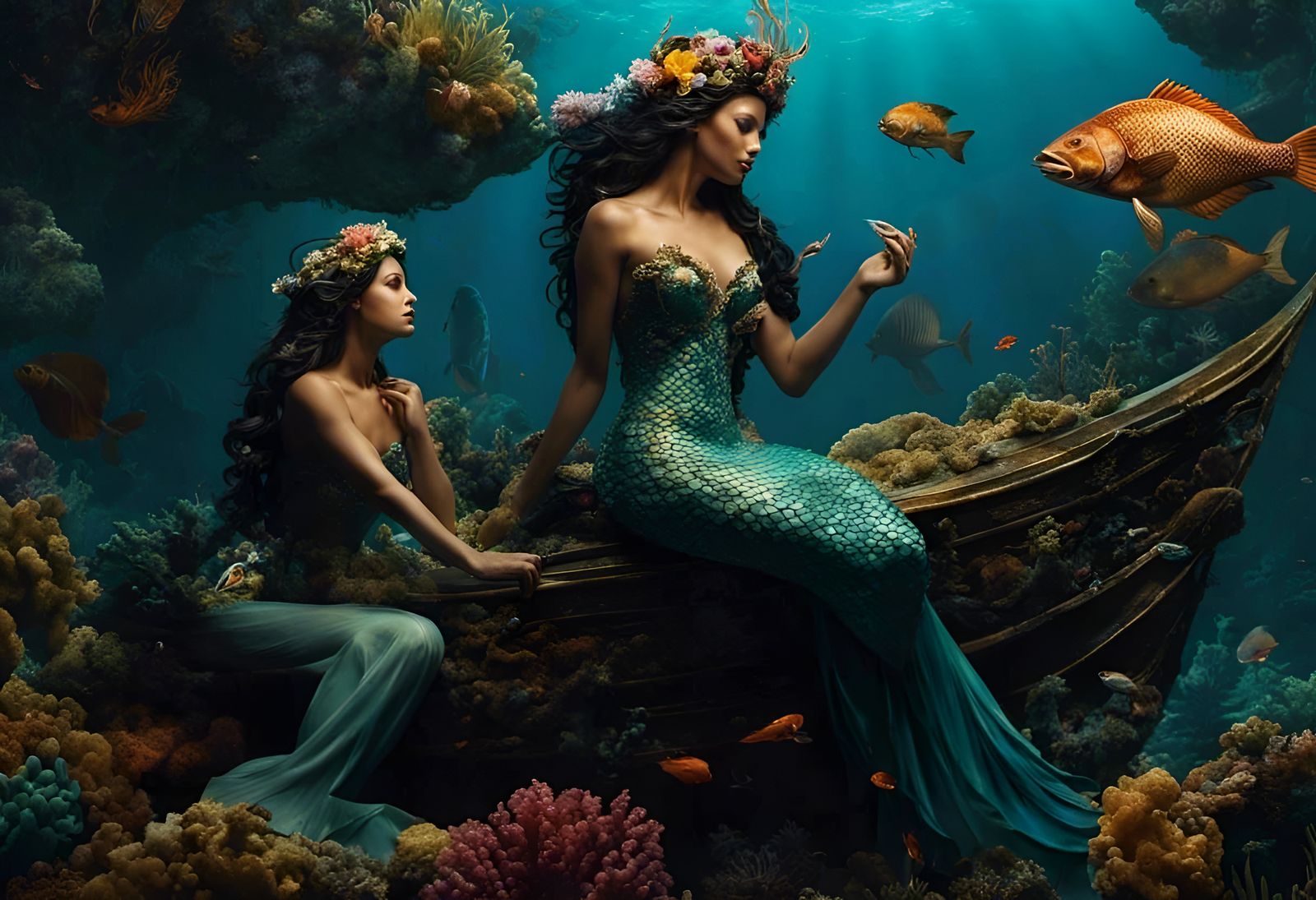 Mermaids Seduce Ulysses: A Detailed Artstation Masterpiece