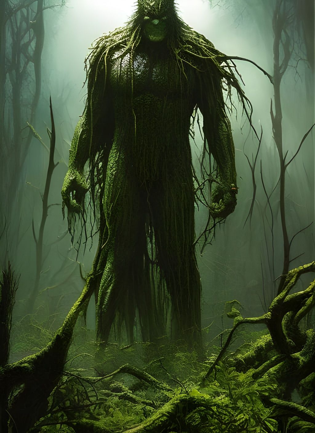 Swamp Thing Emerges from Bog: Comic Book Art