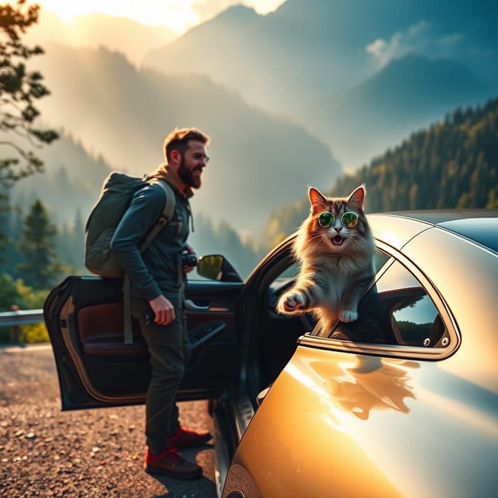 Mischievous Cat Steals the Show in Hyper-Realistic Scene