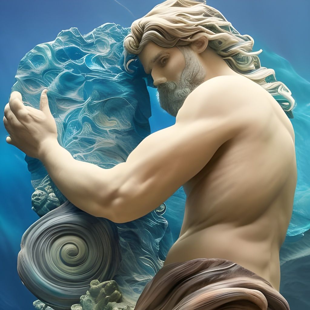 Underwater Man in Coral Reef Sculpture