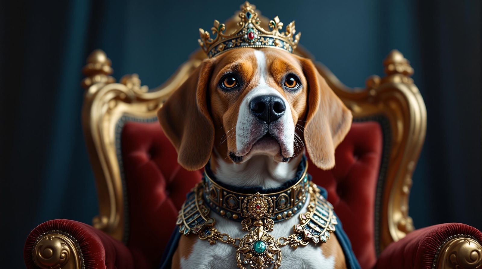 Regal Beagle in Futuristic Lighting