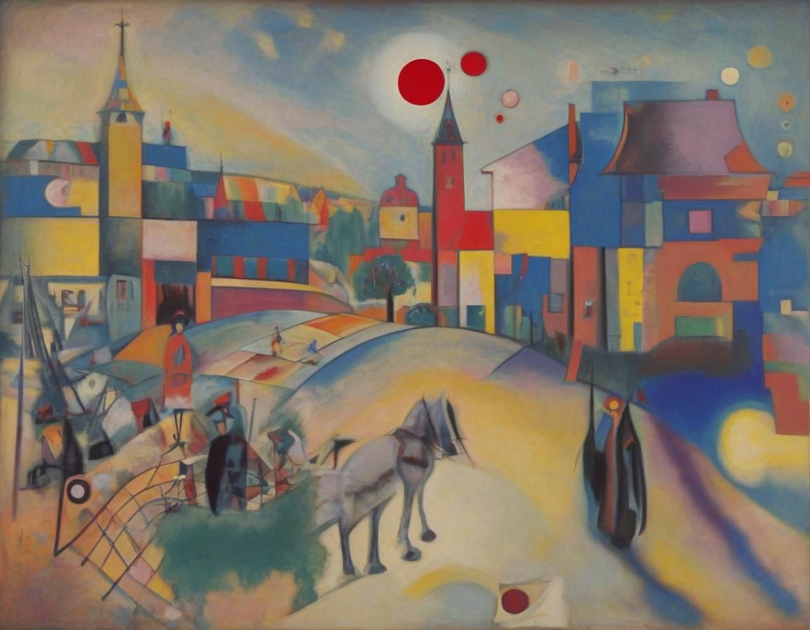 Abstract Surrealist Composition in Kandinsky Style