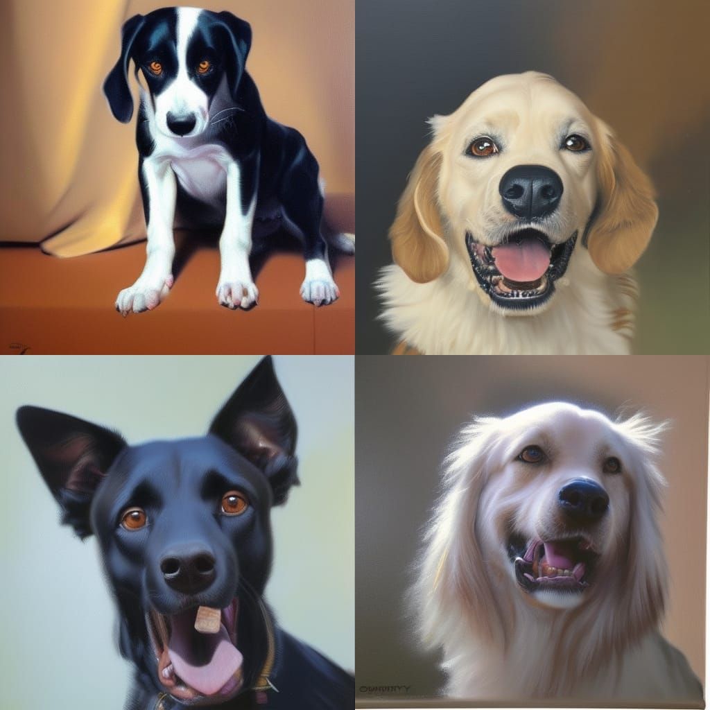 Dog Portrait in Oil Painting Style