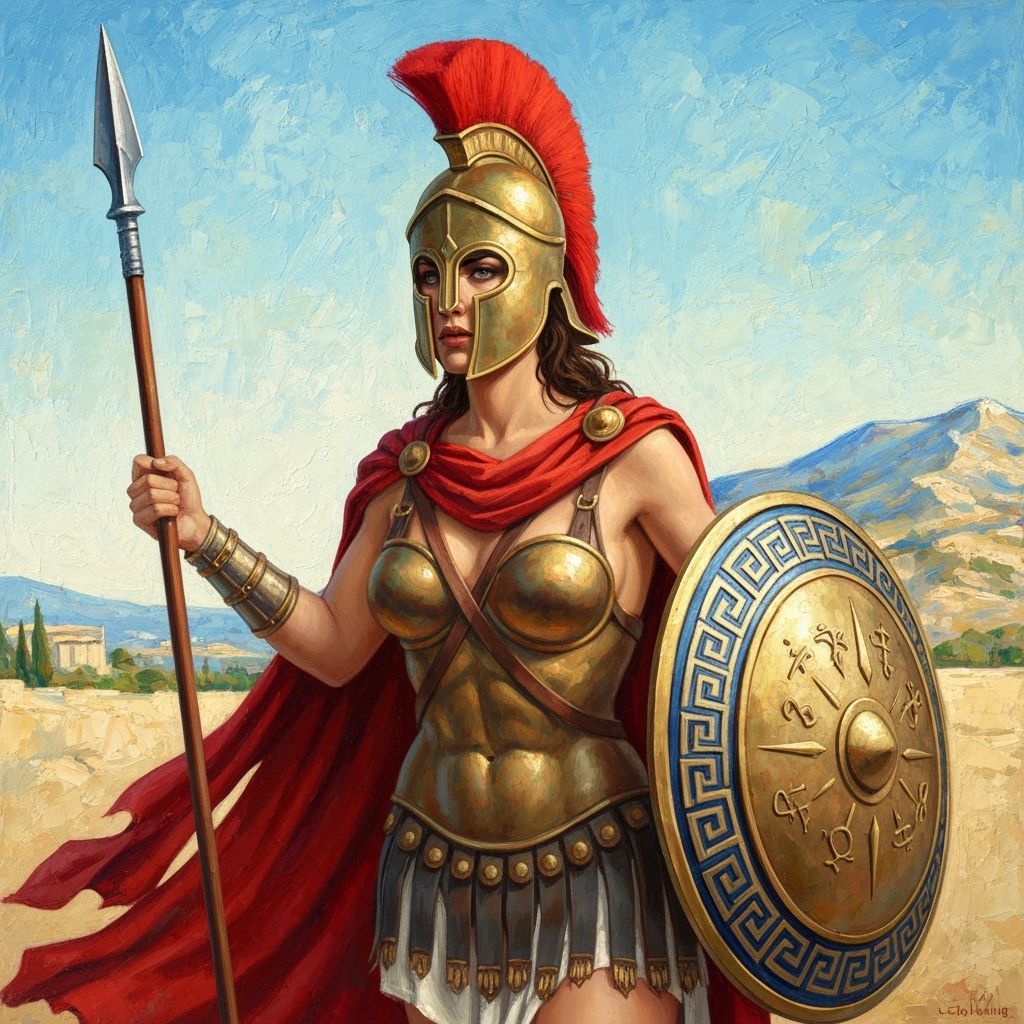 Greek Hoplite Warrior in Expressionist Impasto Style