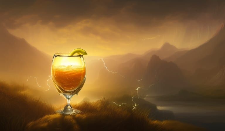 Fantastical Drink in White and Gold Colors