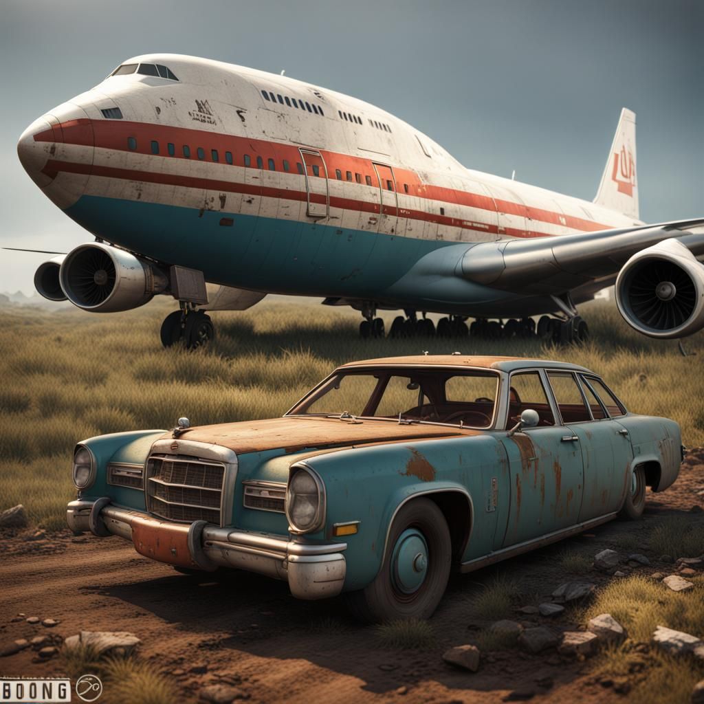 Boeing 747 Barn Find: Detailed Matte Painting