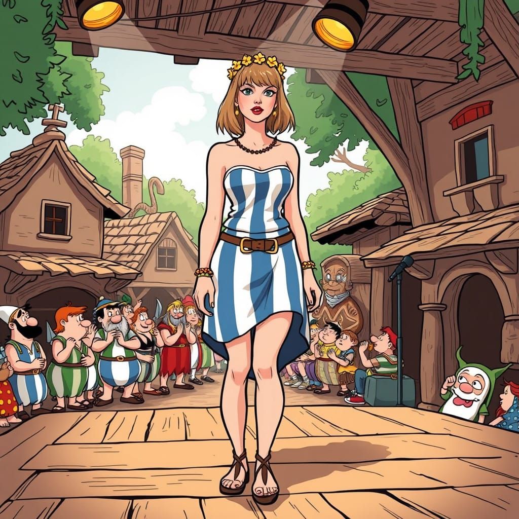 Taylor Swift in Asterix-Inspired Gallic Outfit, Live on Stag...