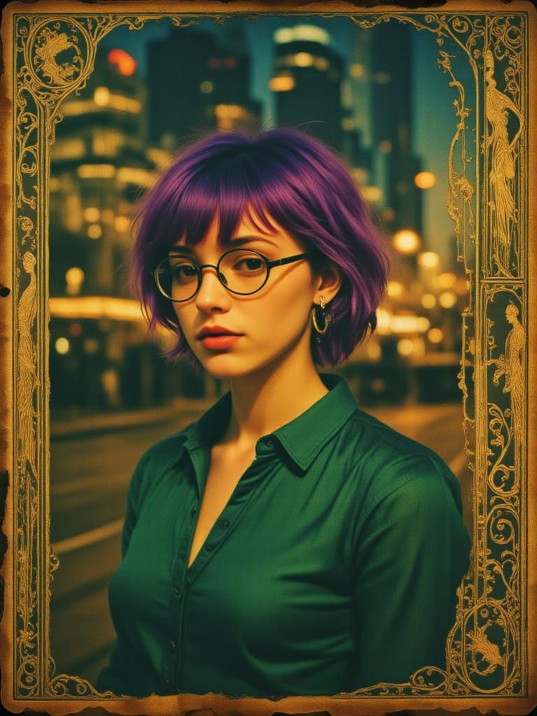 Punk Rock Portrait in Ornate Gilded Frame