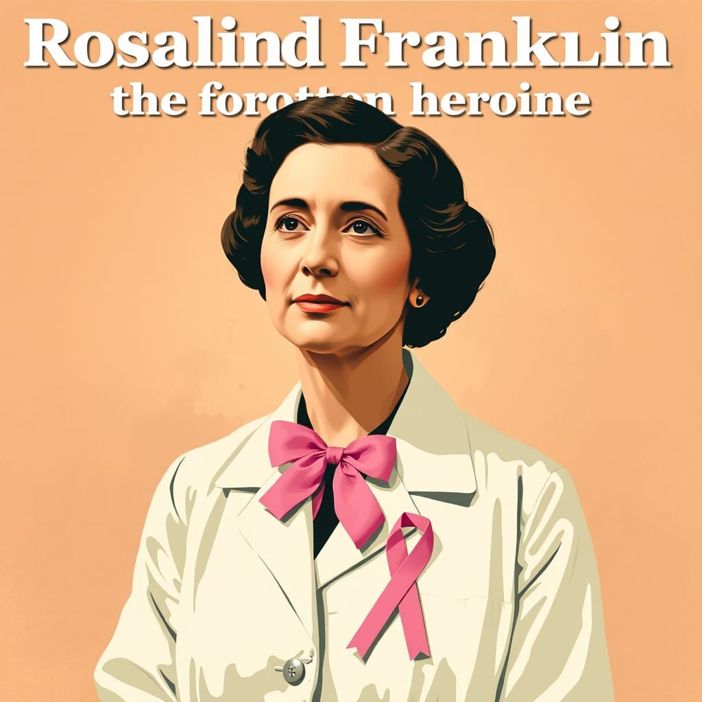 Vintage artwork of Rosalind Franklin, a pioneering British b...