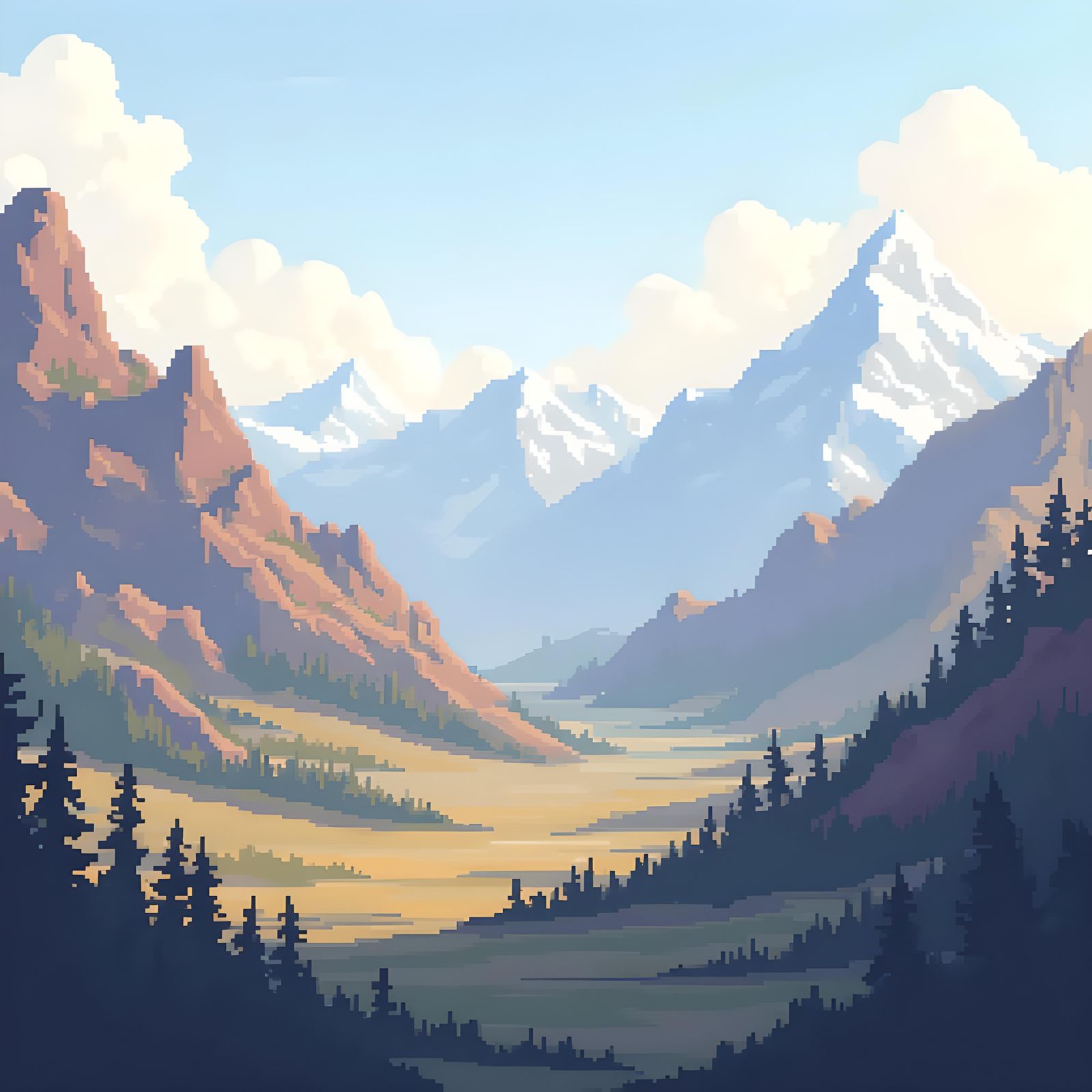 Classic Pixel Art Illustration