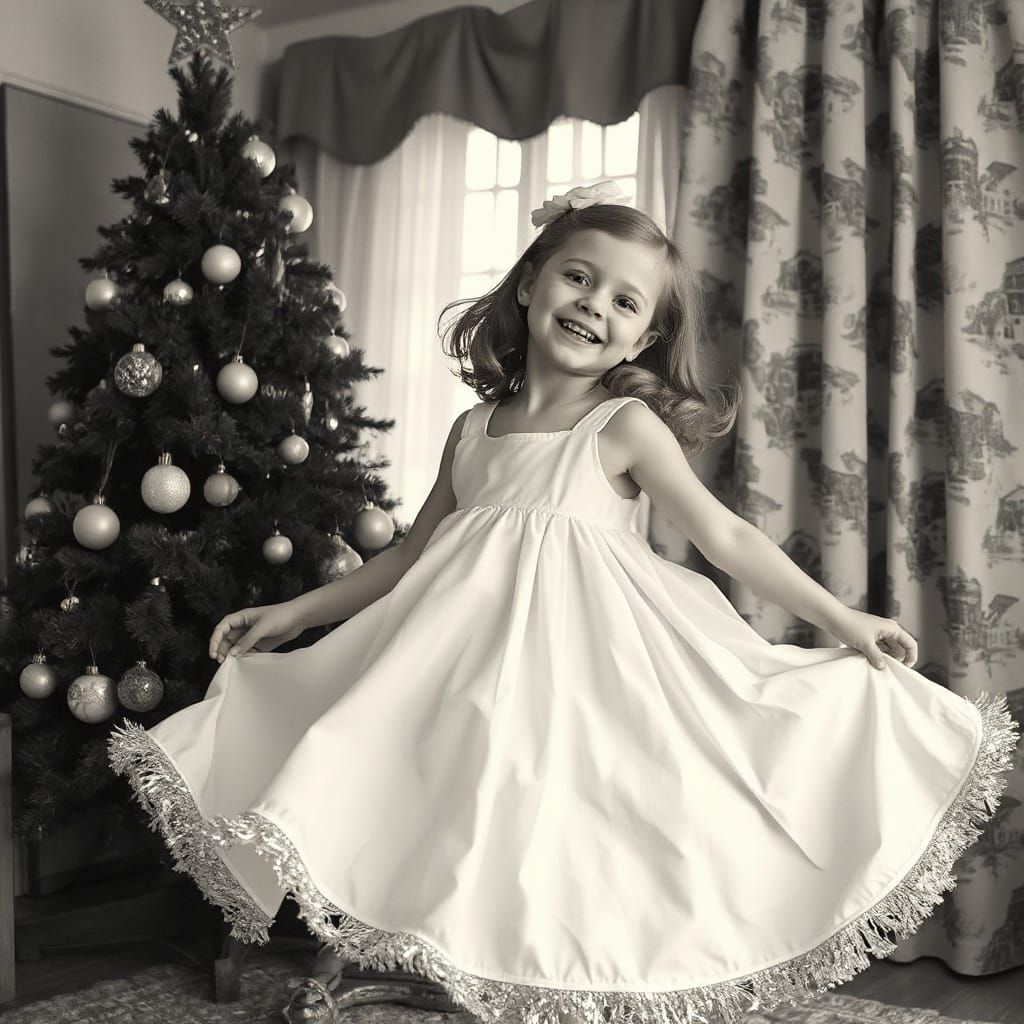 Joyful Girl's Christmas Spin: Vintage Style