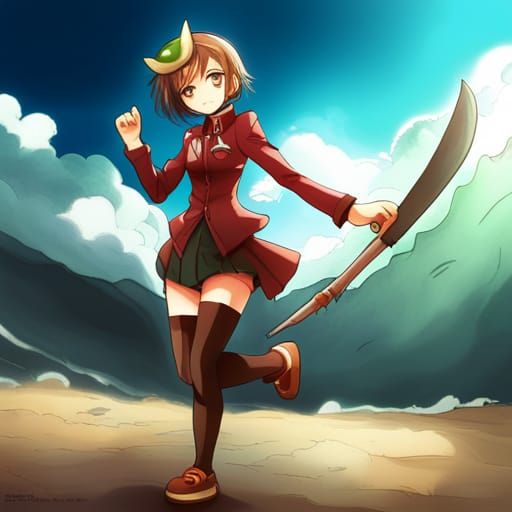 Anime Style Pickle Character Illustration