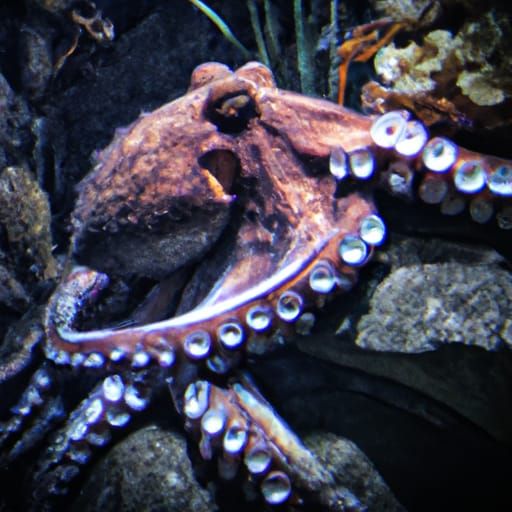 Hyperrealistic Octopus in Ocean Habitat