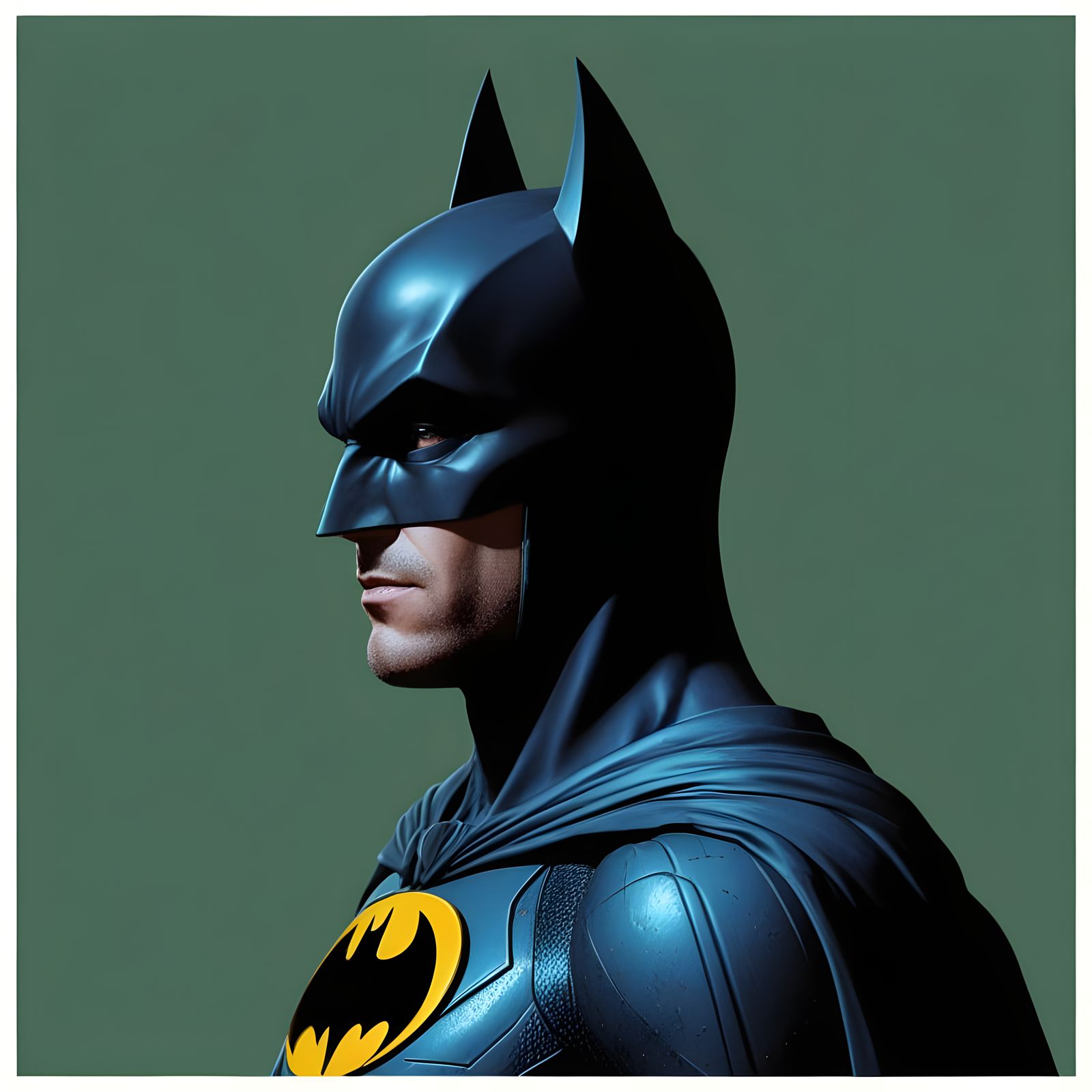 Batman's Chiseled Profile Emerges from Vibrant Retro Pop Art