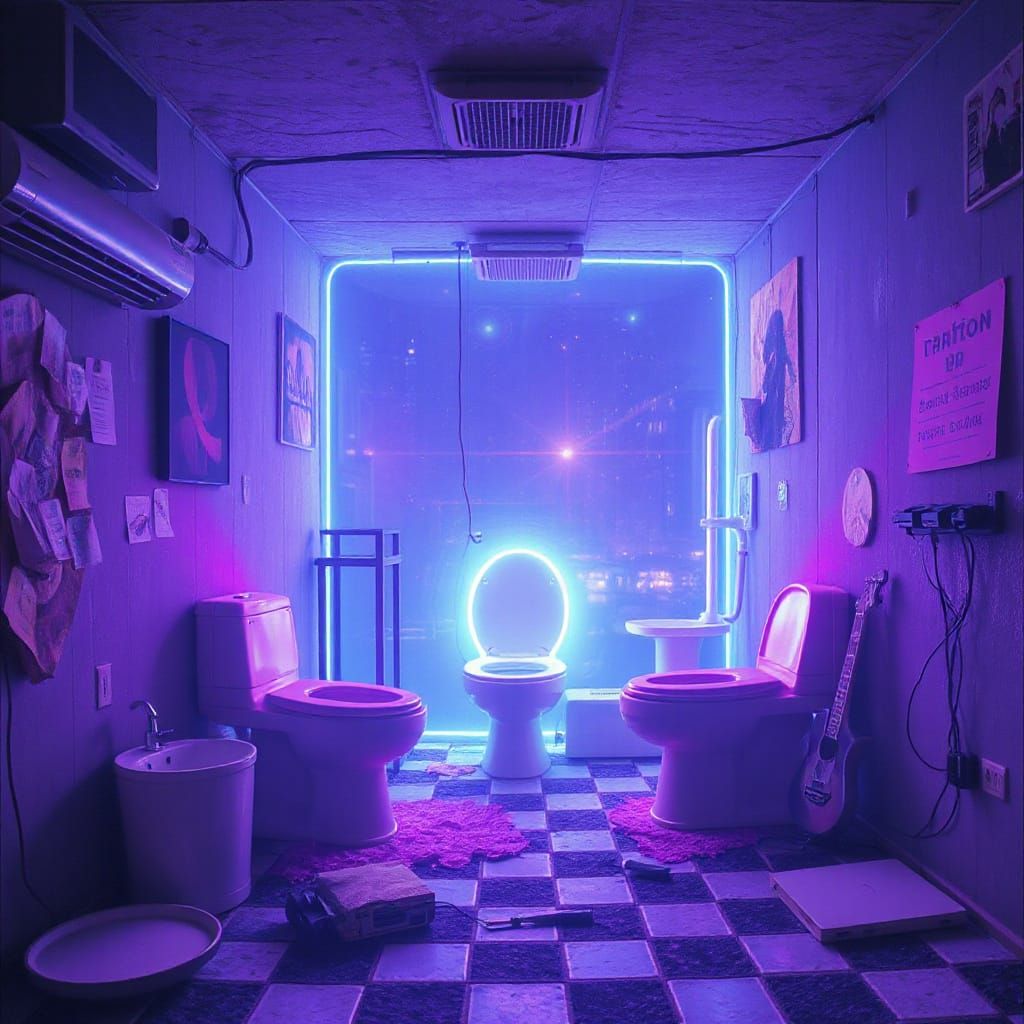 Synthwave Toilet: Civilization's Retro Decline