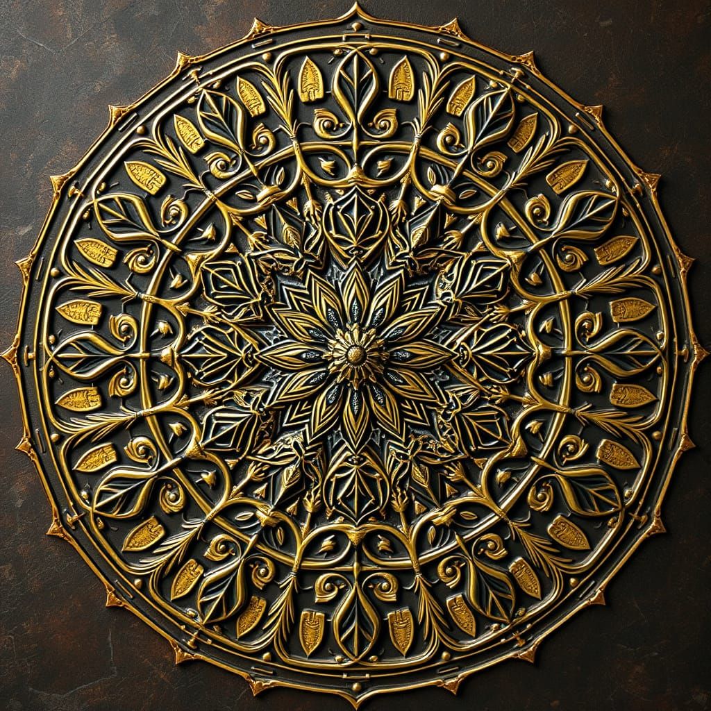 Bronze and Gold Mandalas in Perfect Symmetry