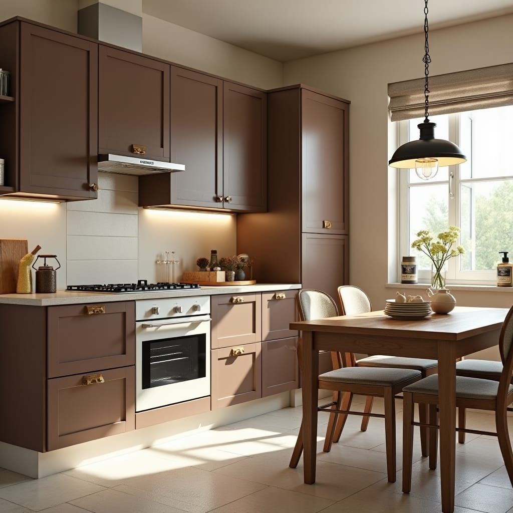 Contemporary Kitchen with Pastel Cabinets in Realistic Style