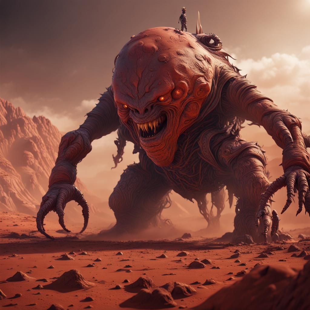 Monster on Mars: Detailed Matte Painting