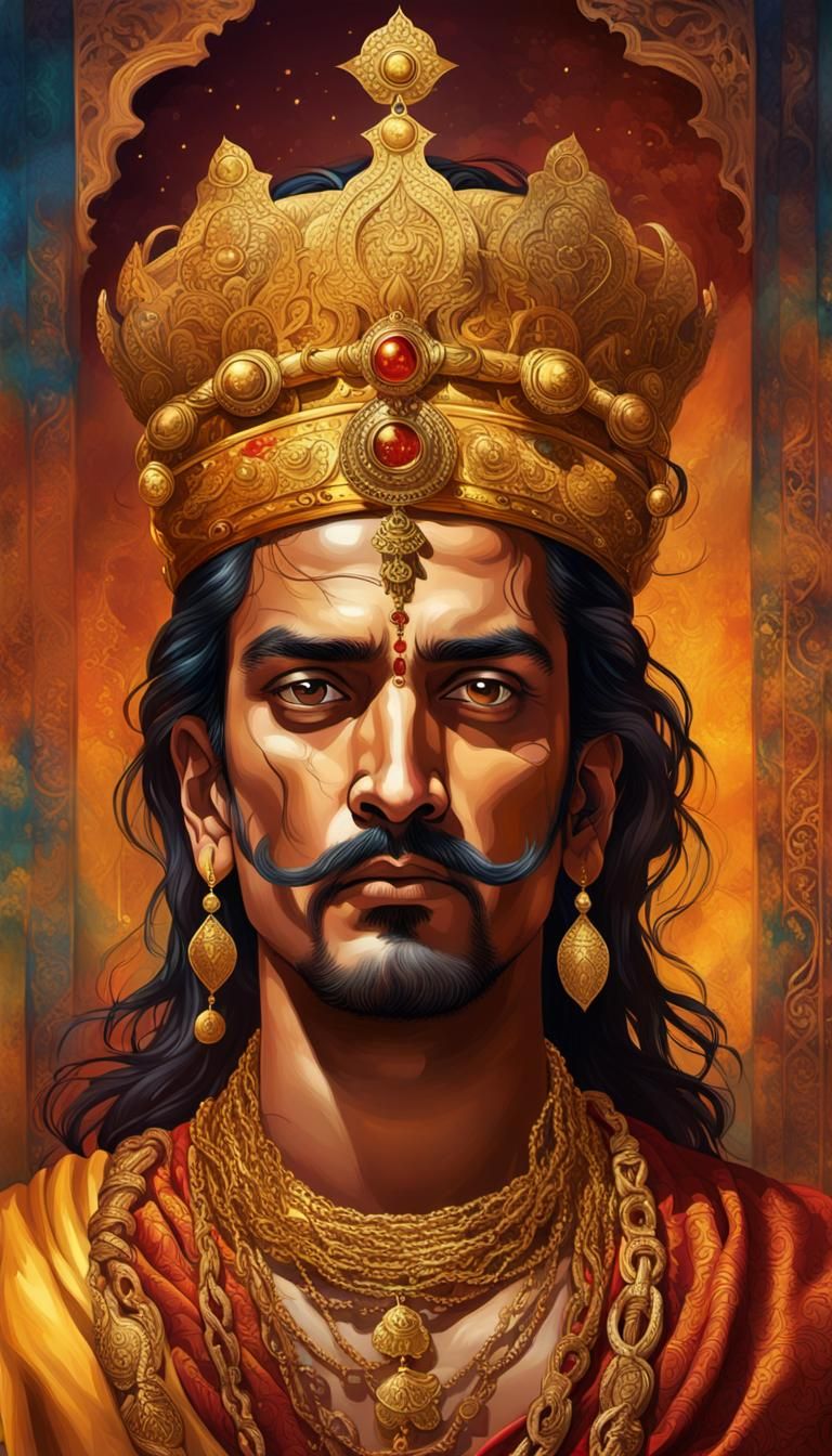 Regal Defiance: A Rajput King's Unyielding Pride