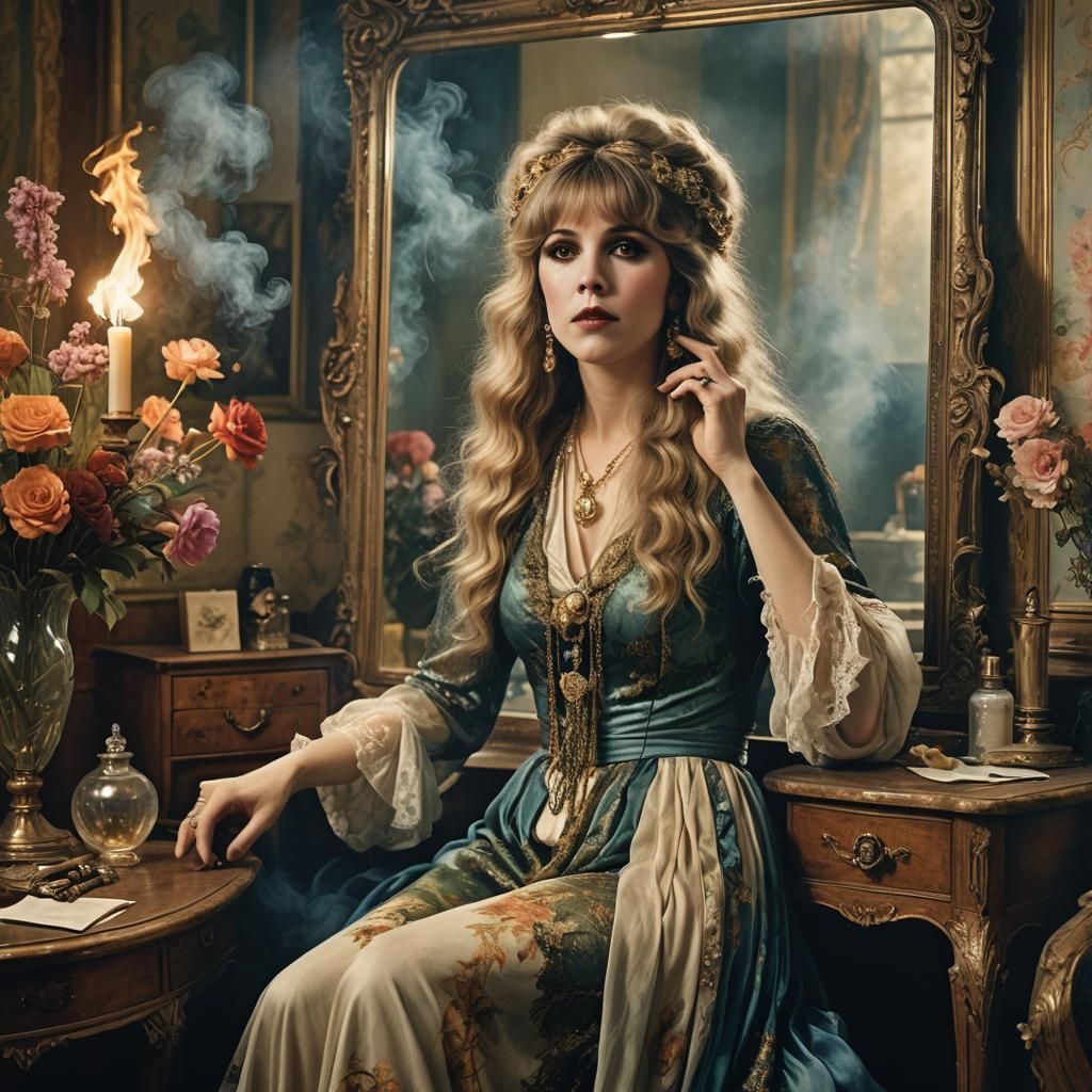 Stevie Nicks in 1900s Clothing, Art Nouveau Style