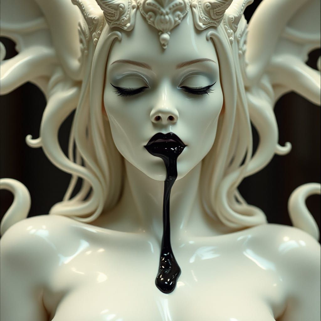 Ethereal Goddess in Latex, Shrouded in Mystery
