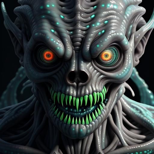 Bioluminescent Alien Chestburster Emerges from the Deep