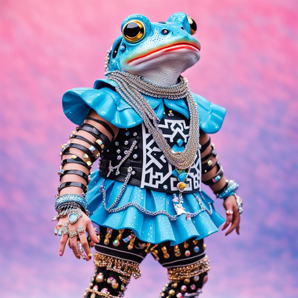 Toad in Optical Illusion Maze: Haute Couture Portrait