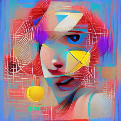 Pop Art Splash Screen in Geometric Bauhaus Style