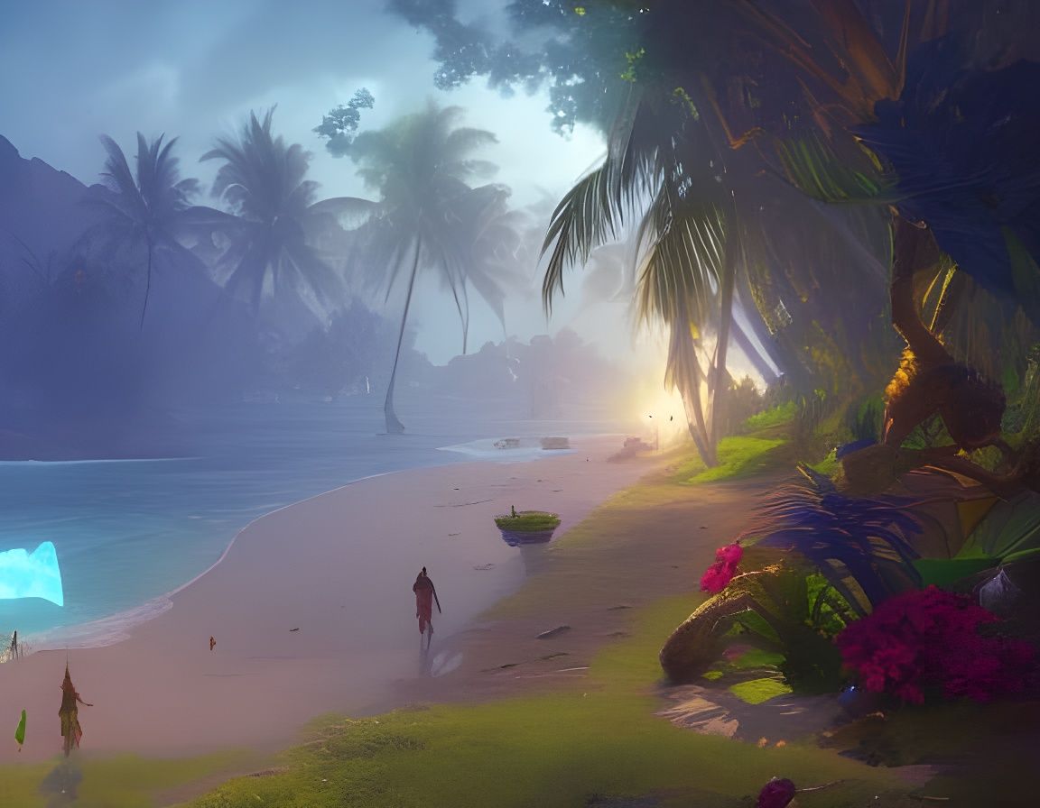 Luau Island 8k resolution concept art by Greg Rutkowski dyna...